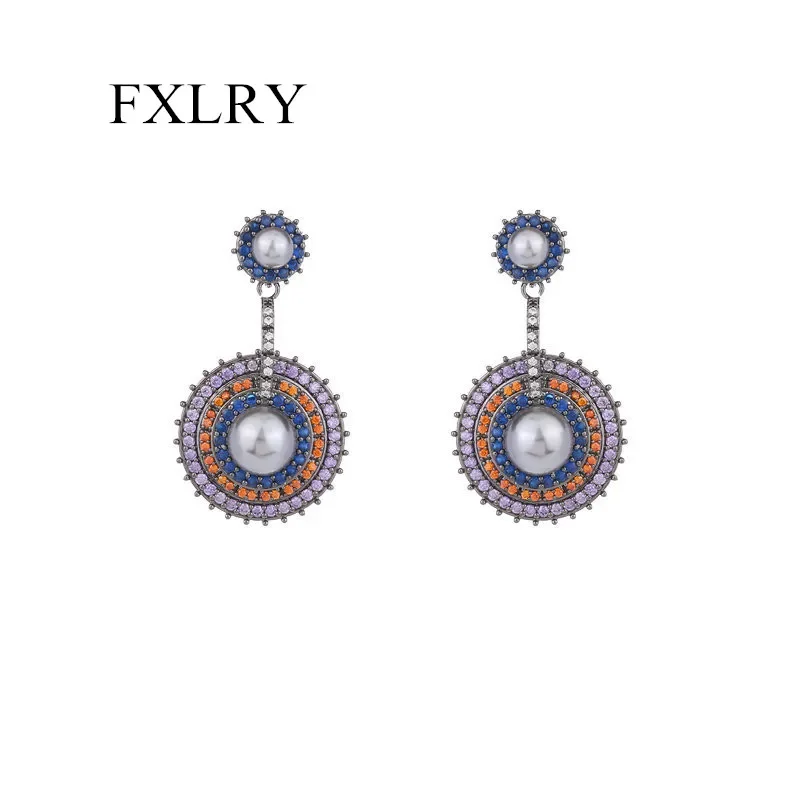 Модные крупные инкрустированные циркониевые жемчужные геометрические