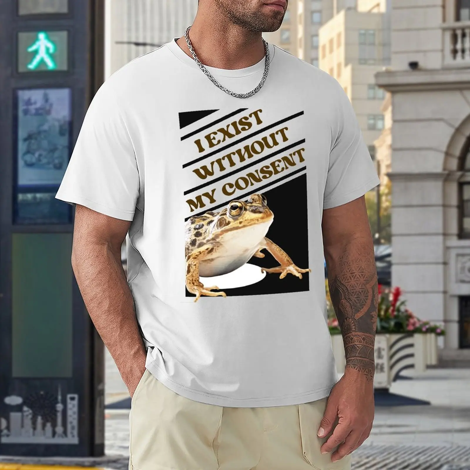 

Premium I Exist Without My Consent Frog 5 Tees Vintage Travel USA Size
