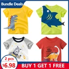 Детские футболки для мальчиков, детская одежда с мультяшным динозавром, футболки, летние повседневные хлопковые топы, одежда с коротким рукавом для детей, размеры
