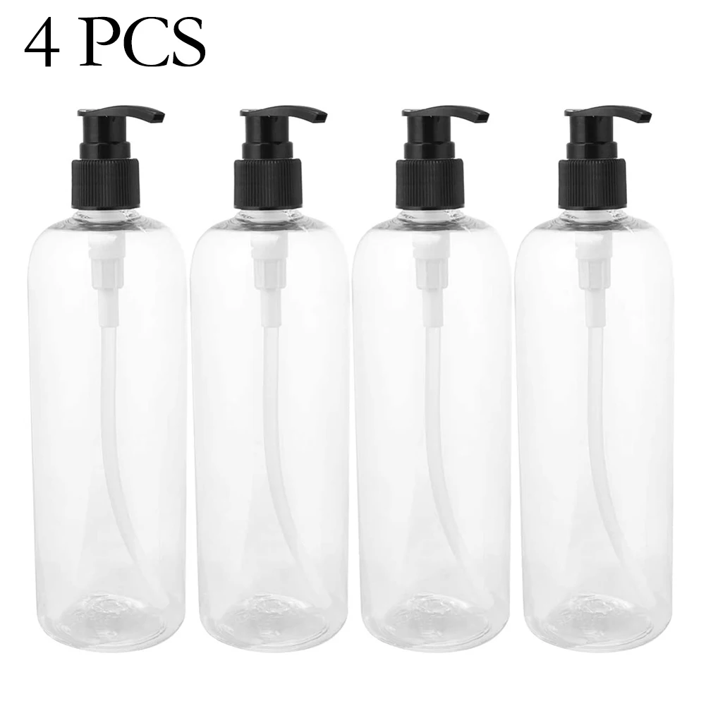 

4Pcs 500ml Empty Press Pump Bottle Soap Dispenser Bottle For Bathroom Kitchen Shampoo Soap Refillable Dispenser