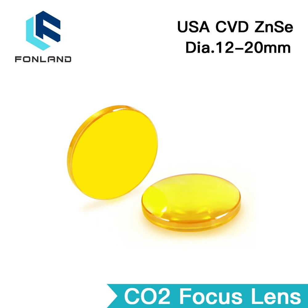 

FONLAND Focus Lens USA CVD ZnSe dia 12 15 18 19.05 20 FL 38.1 50.8 63.5 76.2 101.6 127mm for CO2 Laser Engraving Cutting Machine