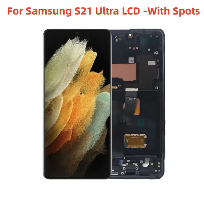 

ЖК-дисплей для Samsung Galaxy S21 ULTRA G998, ЖК-дисплей с сенсорным экраном и дигитайзером в сборе с пятнами, оригинал