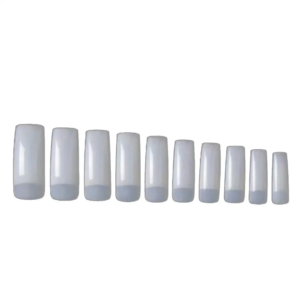 

1 Set False Nail Transparent Elegant French Style Fashionable Manicure Stickers Half Paste Magnificent Paster Type 1