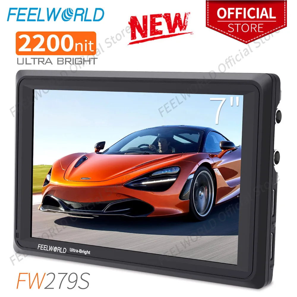 

FEELWORLD 7 Inch 2200nit Daylight Viewable 3G-SDI Mini HDMI on Camera DSLR Field Monitor 4K HDMI 1920X1200 for Outdoor FW279S