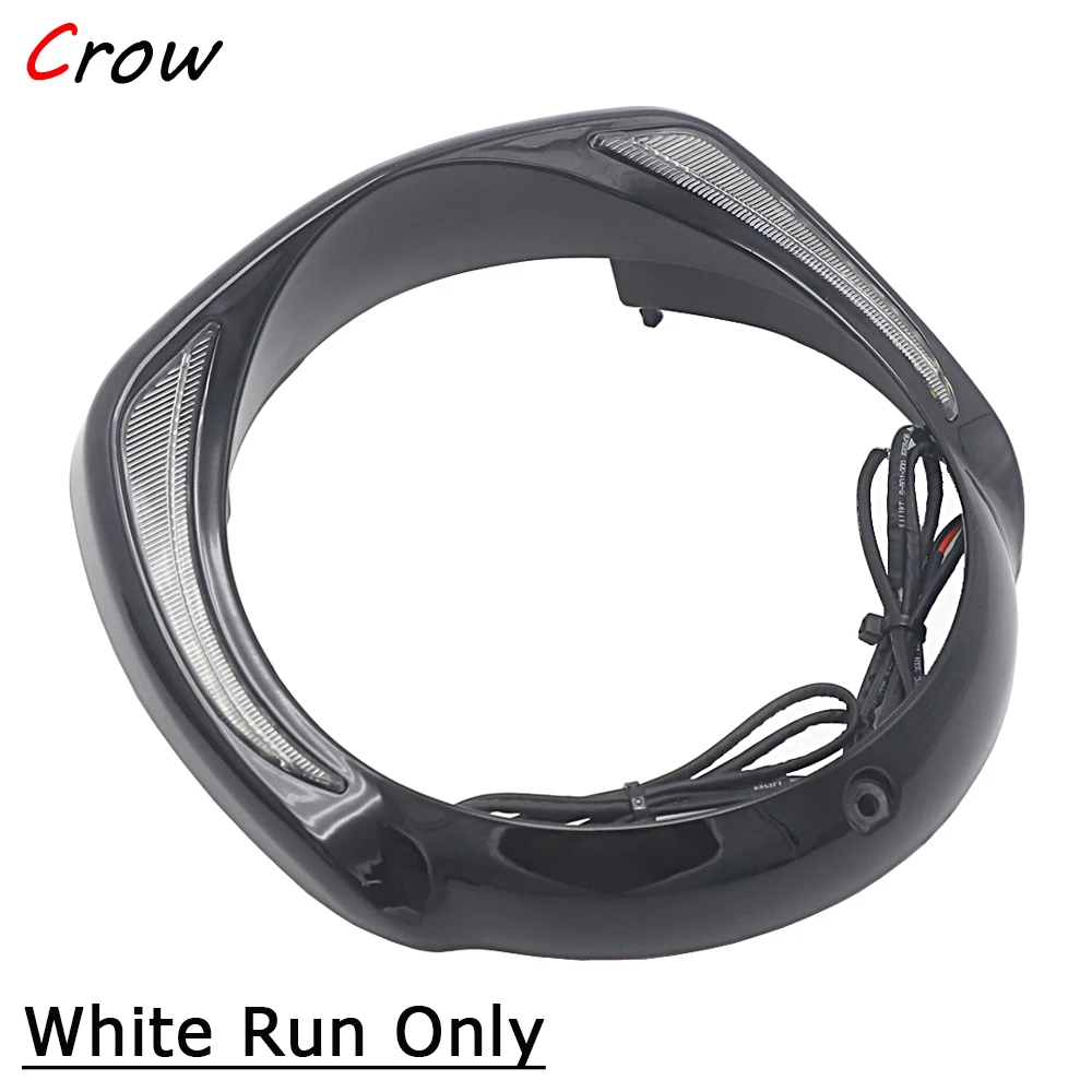 

С янтарным поворотным сигналом, светодиодная фара, ободок, козырек, отделка, кольцо для Harley CVO Touring Electra Glide Street Glide Tri Glide 2014-Up