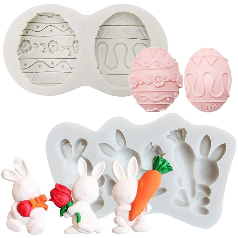 

Форма для печенья в виде пасхального кролика, силиконовая форма для яйца, помадки, инструменты для украшения торта, кухонная форма для выпечки