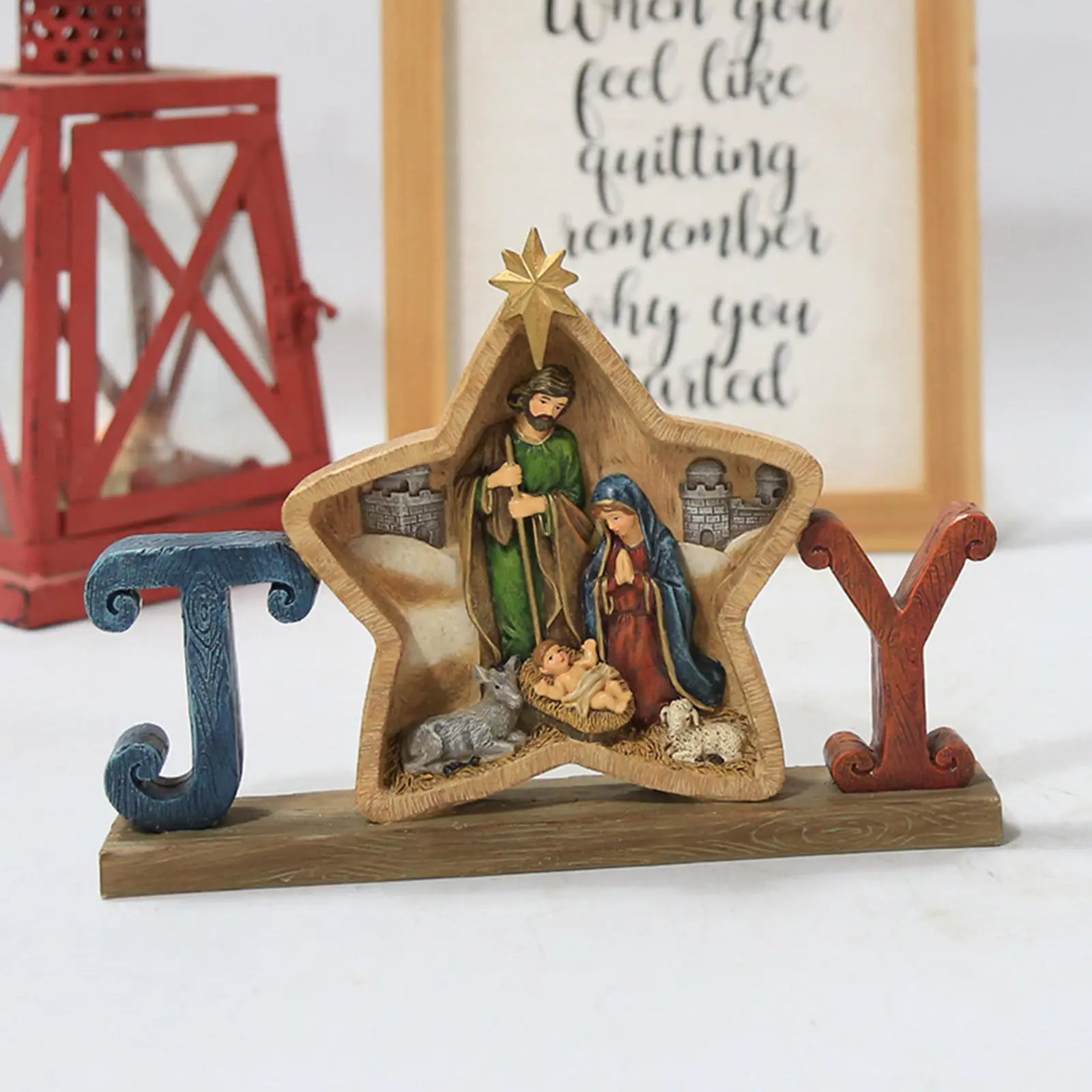 

Resin Christian Figurine Decoration The Story of Jesus Nativity Scene Collection Holy Family Nativity Figurine Ornament