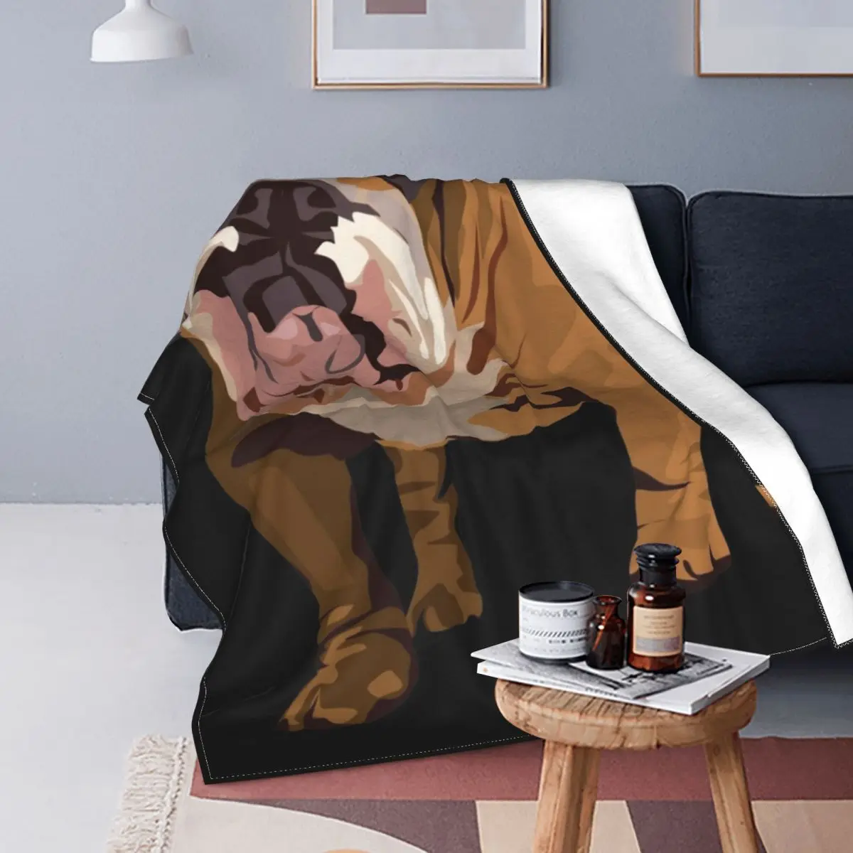 

Bulldog Blanket Animal Lover Pet Cheap Fluffy Bedspread Fleece Bed Soft Blanket