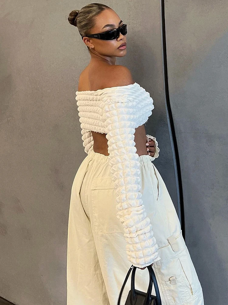 

Женская Осенняя Сексуальная Однотонная футболка с круглым вырезом