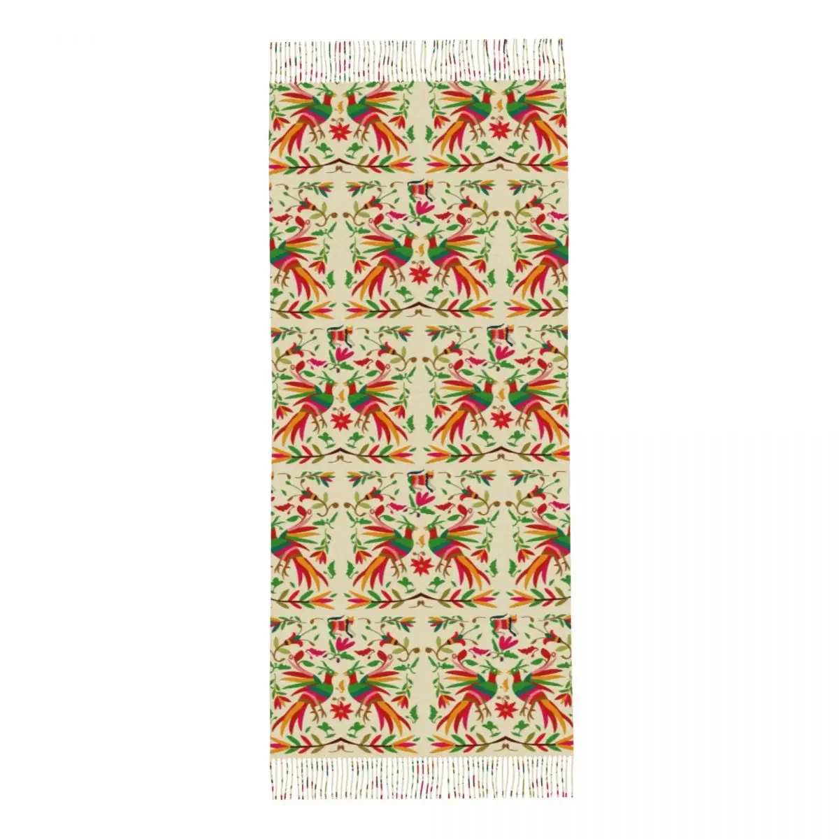 Шали Otomi с вышивкой в виде мексиканских цветов Мягкая Этническая текстурная шаль