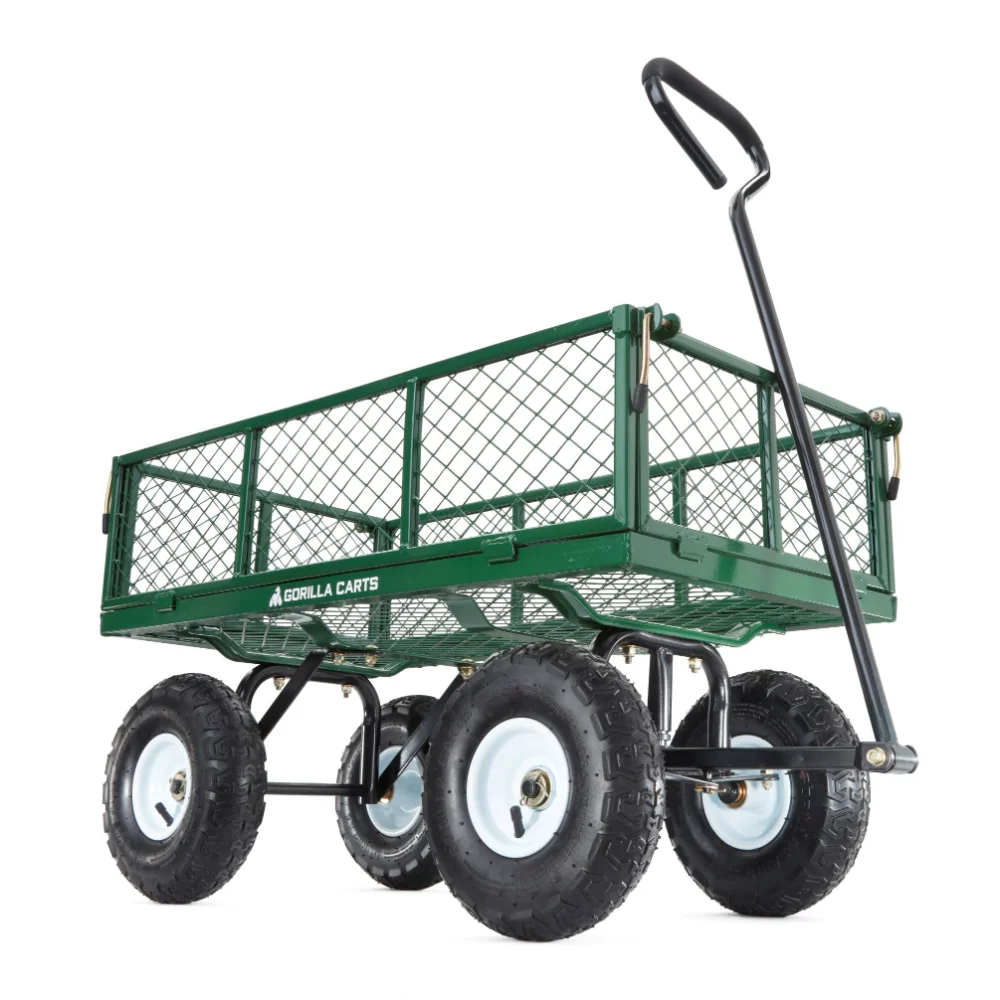 Modern GOR400 400-lb. Steel Mesh Garden Cart with 10" Tires
