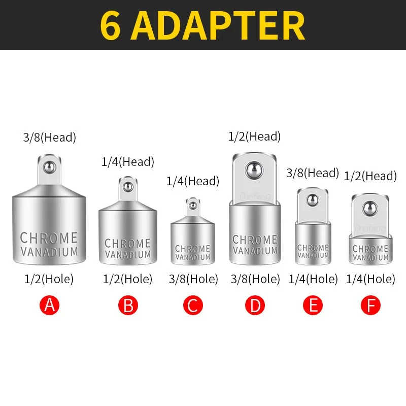 Onnfang торцевой адаптер привод головка трещотка гаечный ключ 1/2 3/8 1/4 дюйма хромованадиевая сталь для автомобиля велосипеда гаража ремонтные инструменты для дома