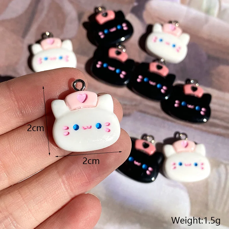 10 шт./упак. подвески из смолы с рисунком медсестры и кота милый кулон котенком для