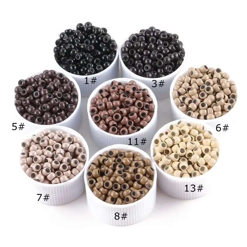 1000 шт. 3 0 мм Силиконовые нано кольца медные с силиконовыми бусинами для волос