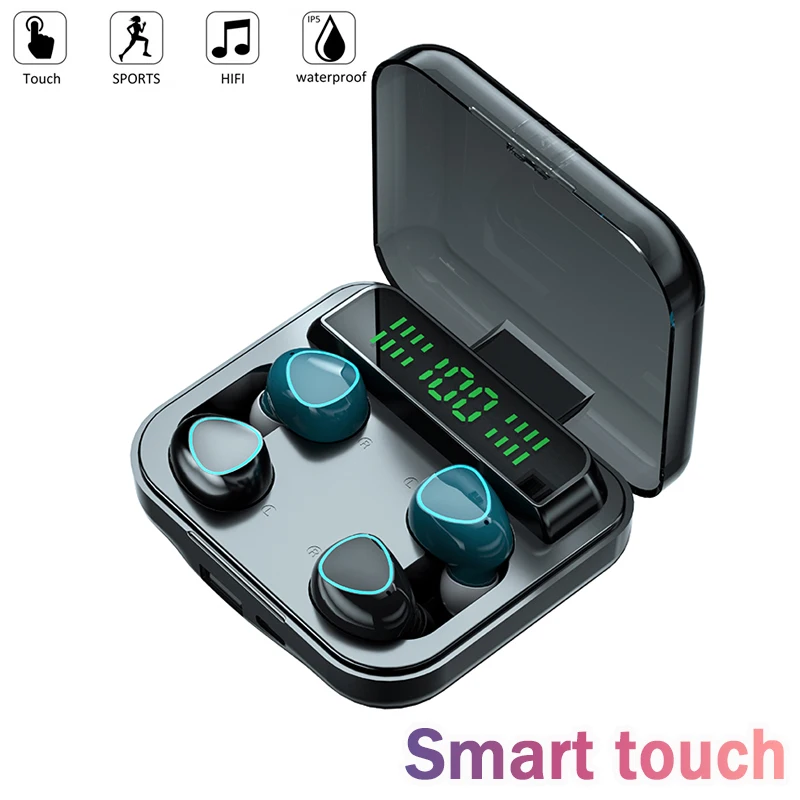 

TWS Earphones 2000mAh Charging Box Wireless Bluetooth-compatible Headphone Stereo Sports Waterproof Earbuds Headsets With Mic