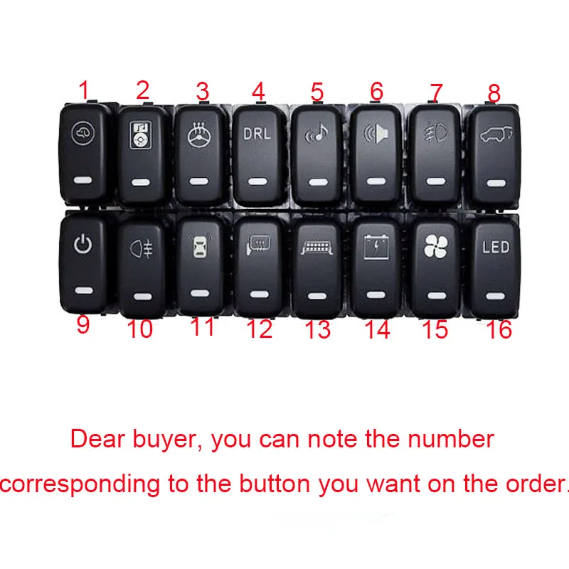 

КРАСНЫЙ светодиодный ключ ABS, дифференциальный замок, крыша, кнопка переключателя пылезащитного света для Mitsubishi Pajero V73 V93 Lancer Outlander ASX L200