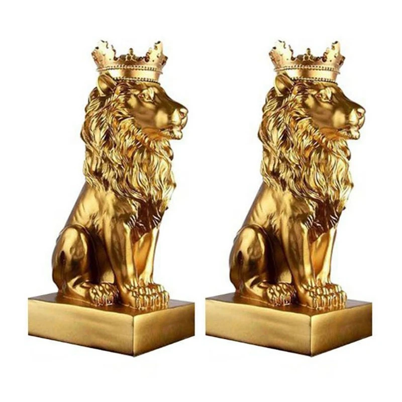 

2 шт., статуя льва с абстрактной короной для дома и офиса