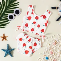 two piece little girls swimwear 2022 summer swimsuit 1 6 y toddler baby girls strawberry swimwear cute beach wear bathing suit