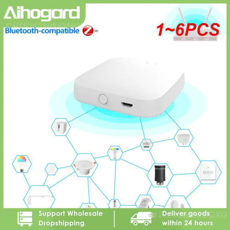 

1~6PCS Smart Multi-mode Gateway ZigBee 3.0 WiFi Bluetooth Mesh Hub Work with Tuya Smart App Voice Control via Alexa Home