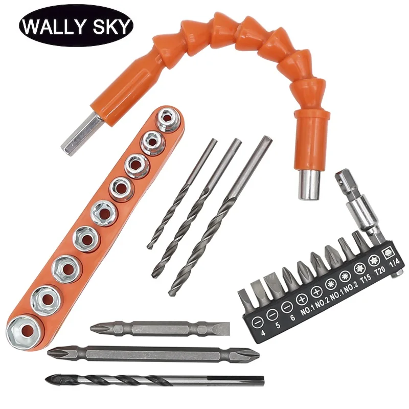 

Twist Drill Bits Set 27 Pieces Electric Drill Accessories Screwdriver Bit Hexagonal Tipped Drilling Set Power Tools Parts