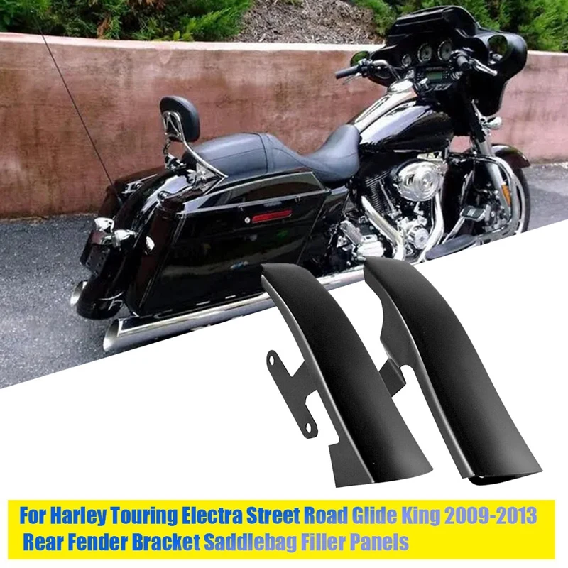 

1Pair Motorcycle Rear Fender Bracket Saddlebag Filler Panels For Touring Electra Street Road Glide King 2009-2013