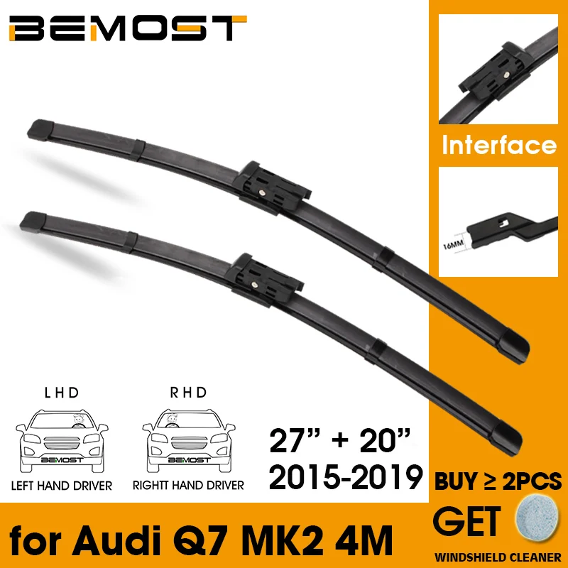 

Car Wiper Blade Front Window Windshield Rubber Silicon Refill Wiper For Audi Q7 MK2 4M 2015-2019 LHD/RHD 27"+20" Car Accessories