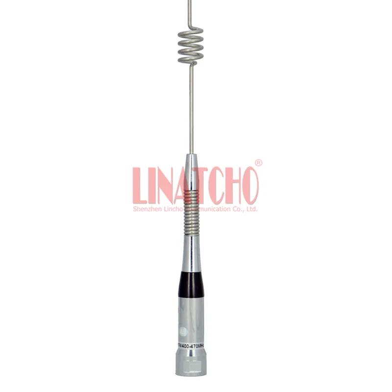 10A UHF 400-470MHz Stainless Steel High Gain Mobile Radio Whip PL259 Bottom Spring Antenna