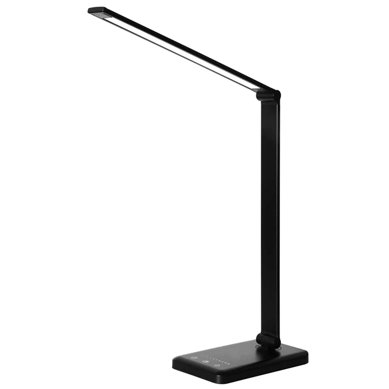 

Desk Lamp,Eye-Caring Table Lamps,Stepless Dimmable Office Lamp With USB Charging Port,Press/Memory/Timer Function