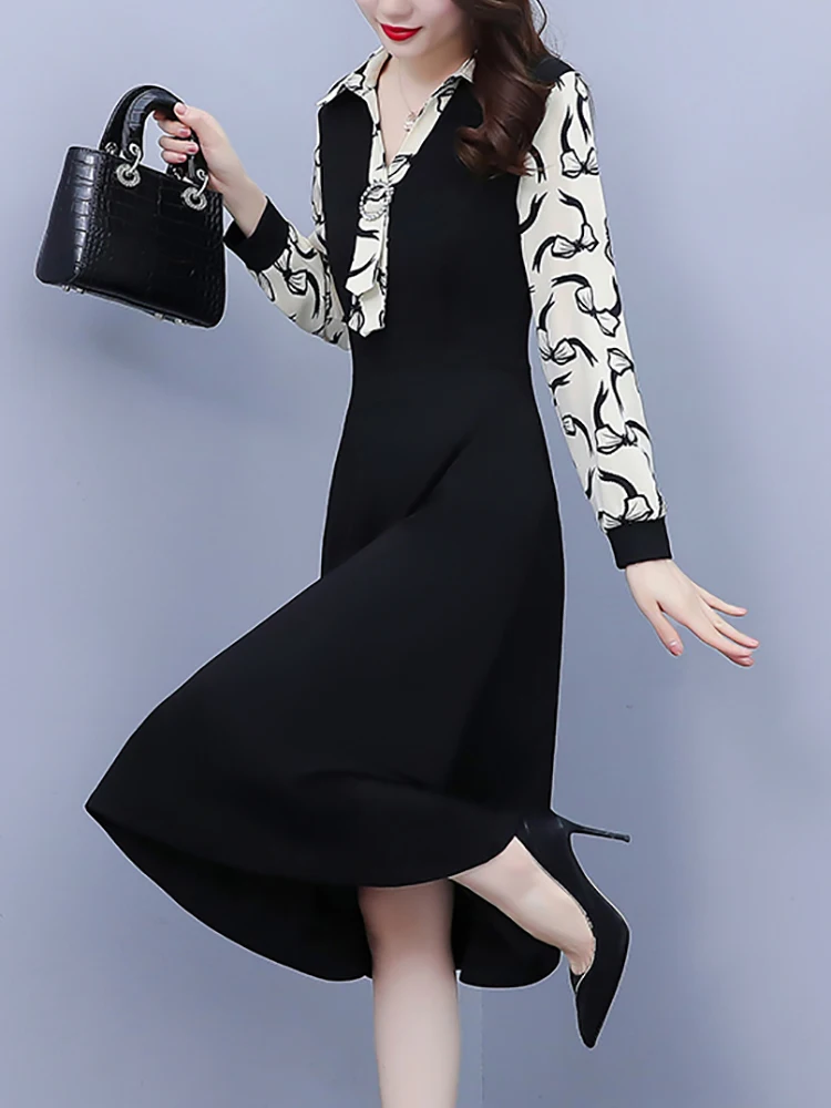 Женское винтажное деловое платье черное облегающее средней длины для офиса