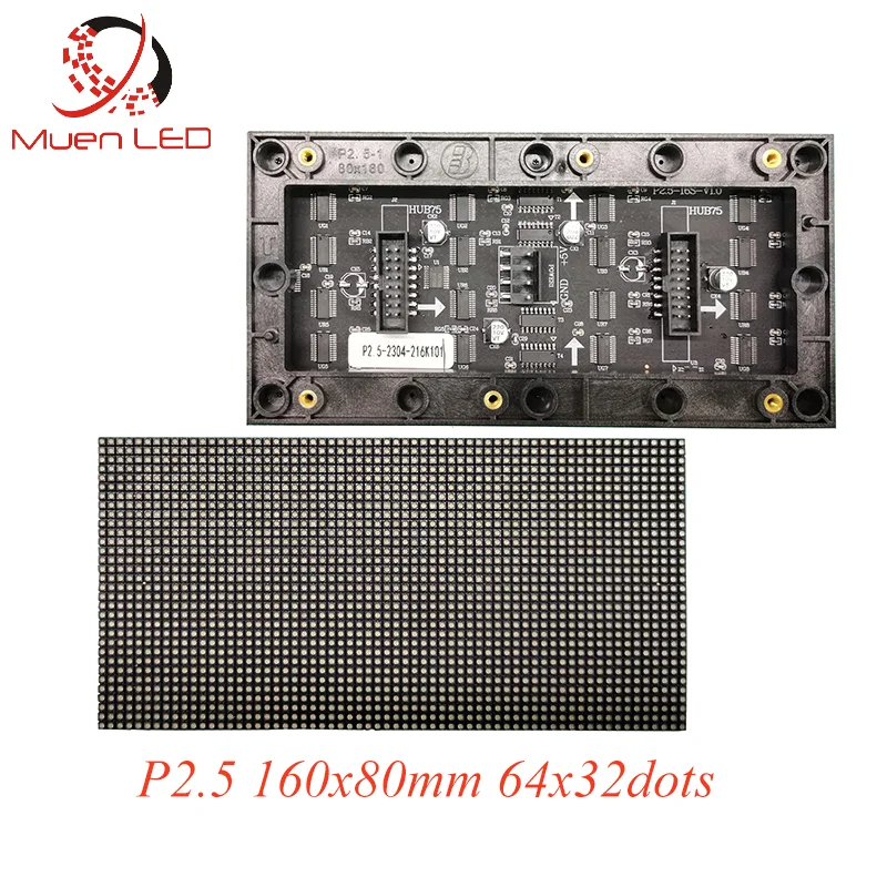 P2.5 Внутренний SMD2121 Светодиодный RGB 160x80mm 64 x 32 - точечный светодиодный дисплей Модуль 1 / 16 Сканирование Высококачественный Muen