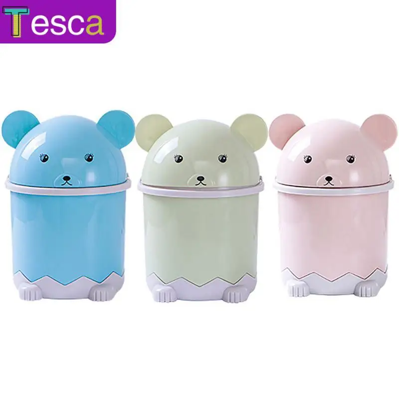 

Panda Flip Desktop Trash Bin Home Living Room Coffee Table With Lid Small Paper Basket Plastic Garbage Cans Waste Bins