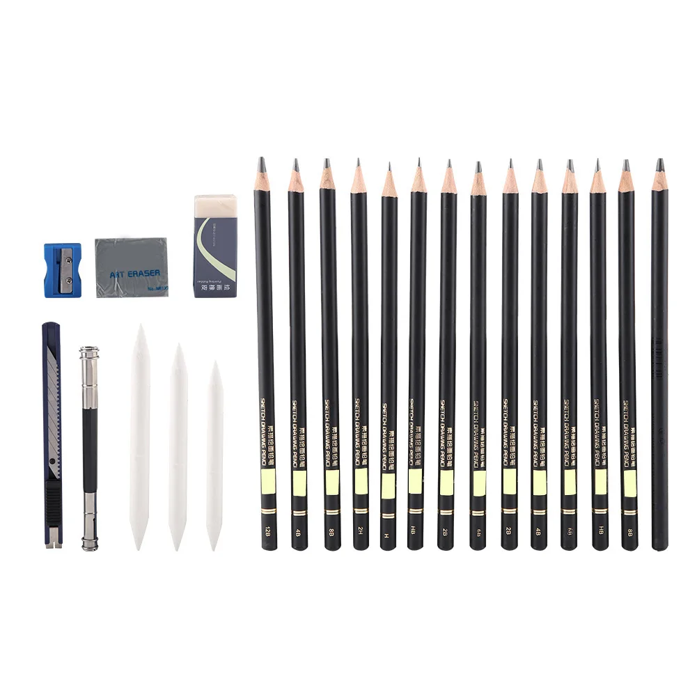 

29pcs Drawing Sketch Set Charcoal Pencil with Eraser Art Craft Painting Sketching Kit Sketch Pencil