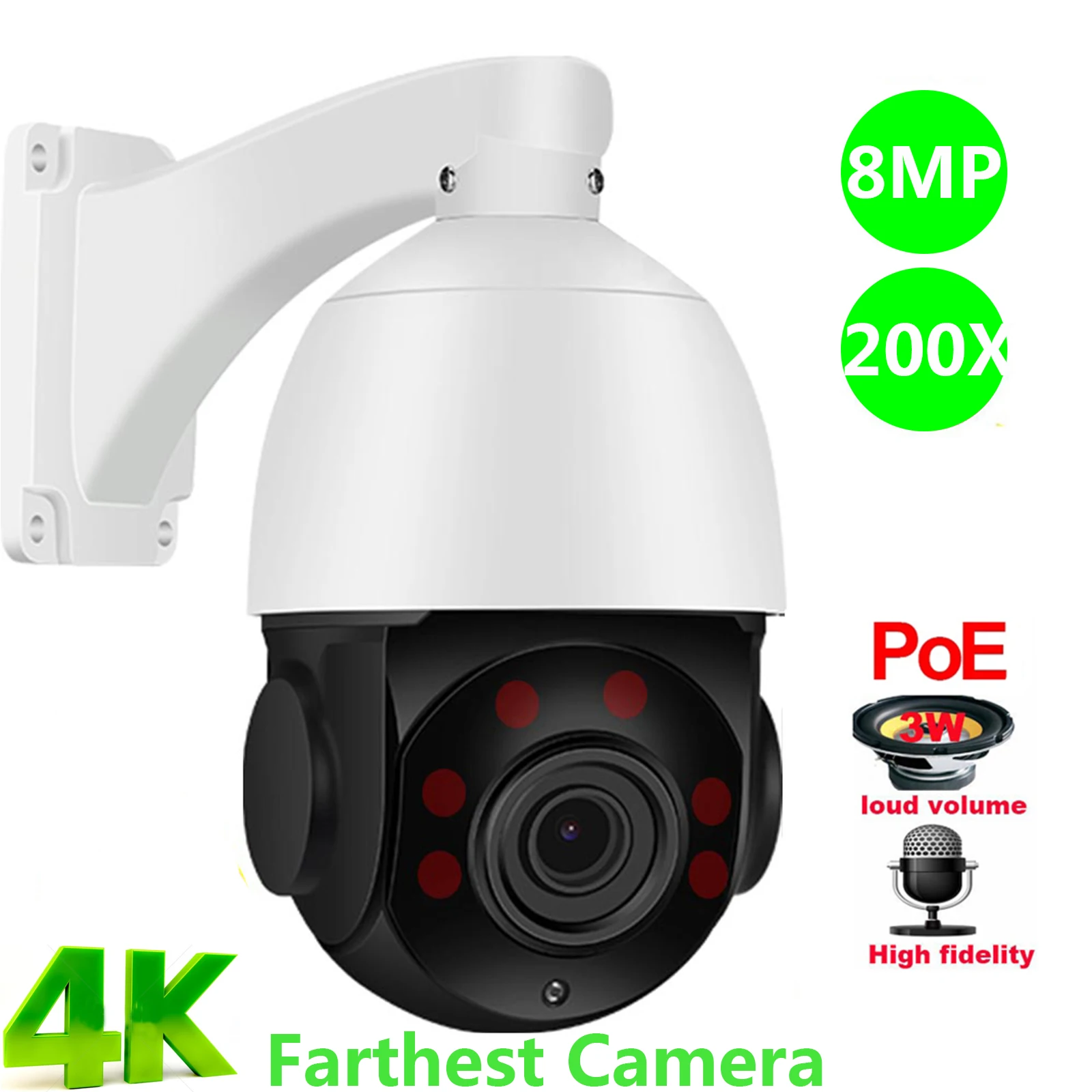 

4K 8MP 200X ZOOM POE Speed Dome PTZ IP Camera Support Hikvision Dahua Protocol IVM4200 P2P ONVIF IMX415 SD 256GB IP Camera