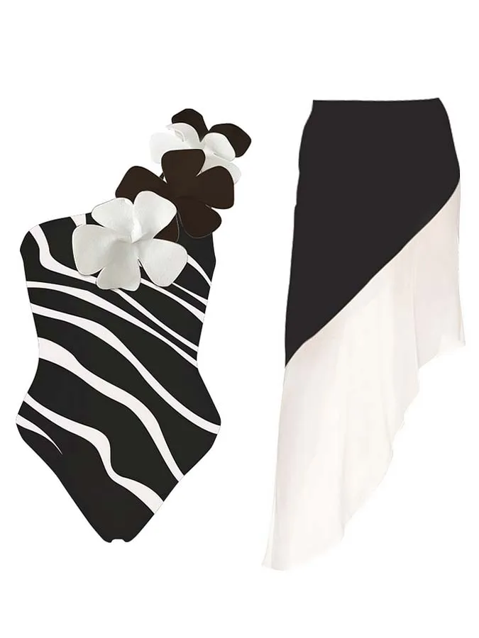 Изысканный купальник с 3D цветами