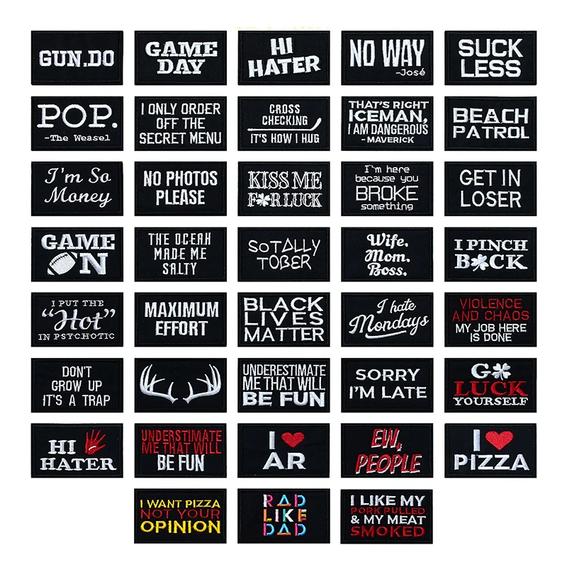 Нашивки с надписью, подкладка с крючком или термоклейкая подкладка для одежды, застежка-липучка, Военная Вышивка, Аппликации, джинсы, наклейки, аксессуары для одежды