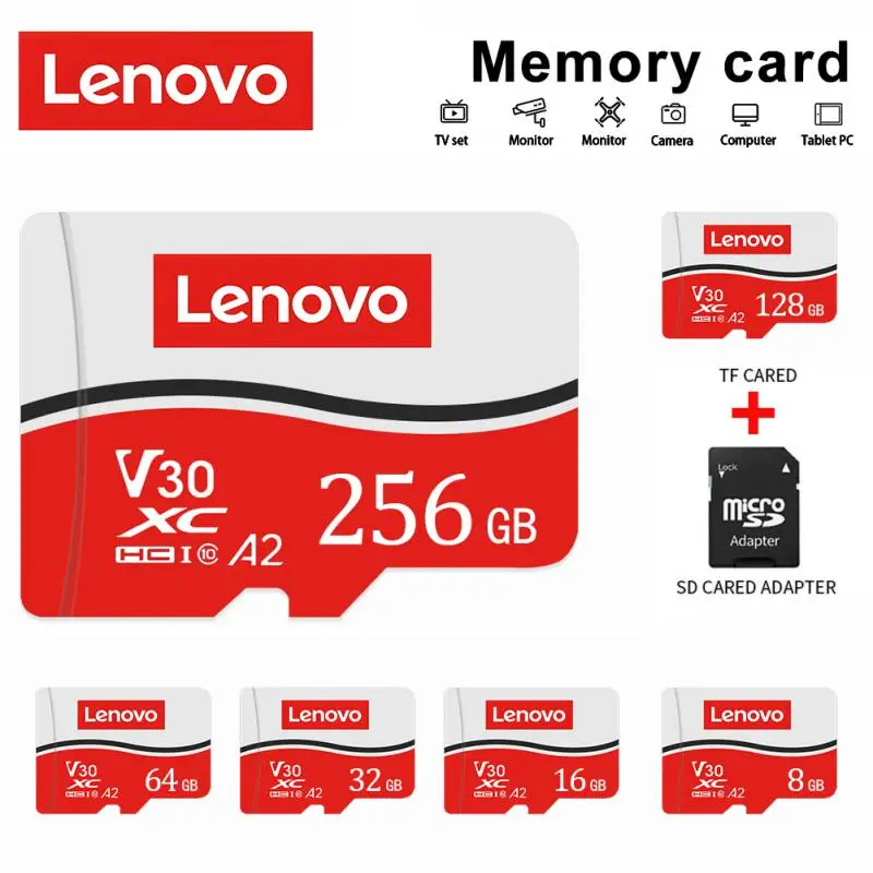 

Высокоскоростная флэш-карта памяти Micro TF SD Lenovo, класс 10, флэш-карта памяти для камеры/телефона, объем памяти-1 ТБ, 512 ГБ, 256 ГБ, 128 ГБ, ГБ, 64 ГБ