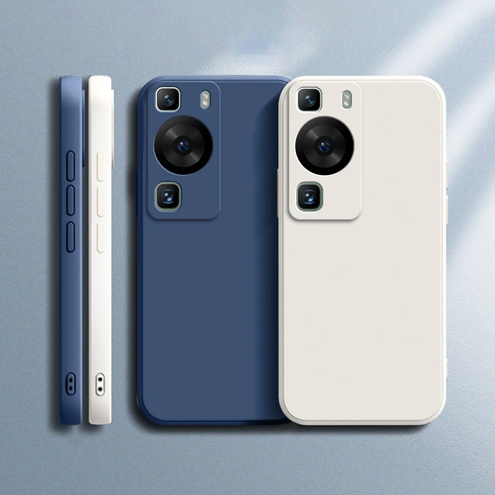 

Original Lens Protection Phone Case for Huawei P60 Pro P60Pro Shockproof Funda Square Liquid Silicone Soft Basic Back Cover Capa