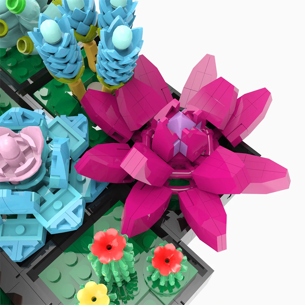 

MOC суккуленты кактус бонсай дерево мини горшечные растения сады романтические строительные блоки модель совместимые 10309 блоков детские игрушки