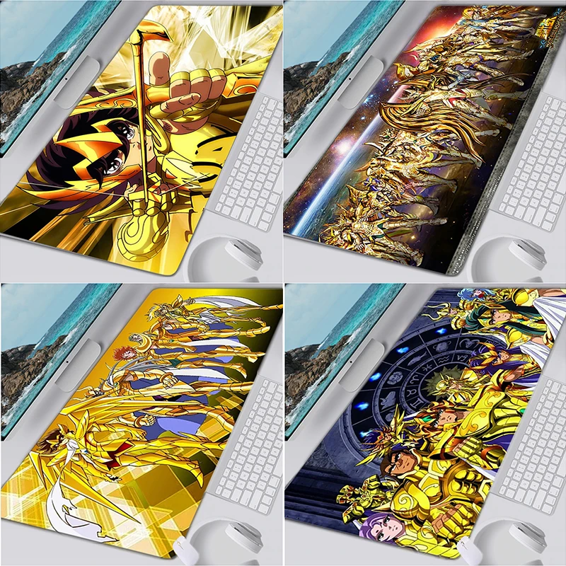 

Saint Seiya Mouse Pad Gamer alfombrilla PC Completo Table Gaming Accessories Mousepad Keyboard Laptop Computer ковер CS Desk Mat