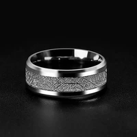 megin d stainless steel titanium leaf grain vintage hip hop rings for men women couple friends gift fashion jewelry bague anel
