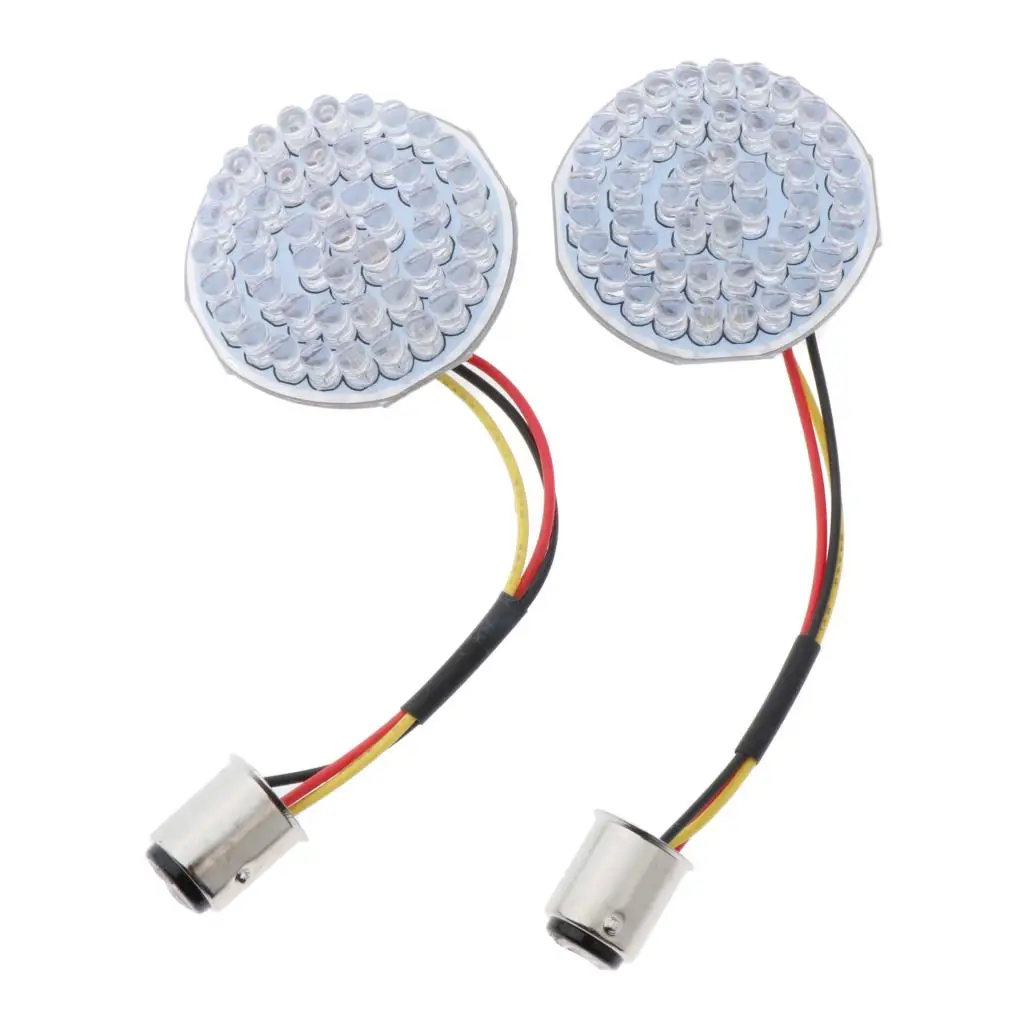

1 Pair 2 Inch Red LED Turn Signals Running Lights Panel for Harley Motorcycle