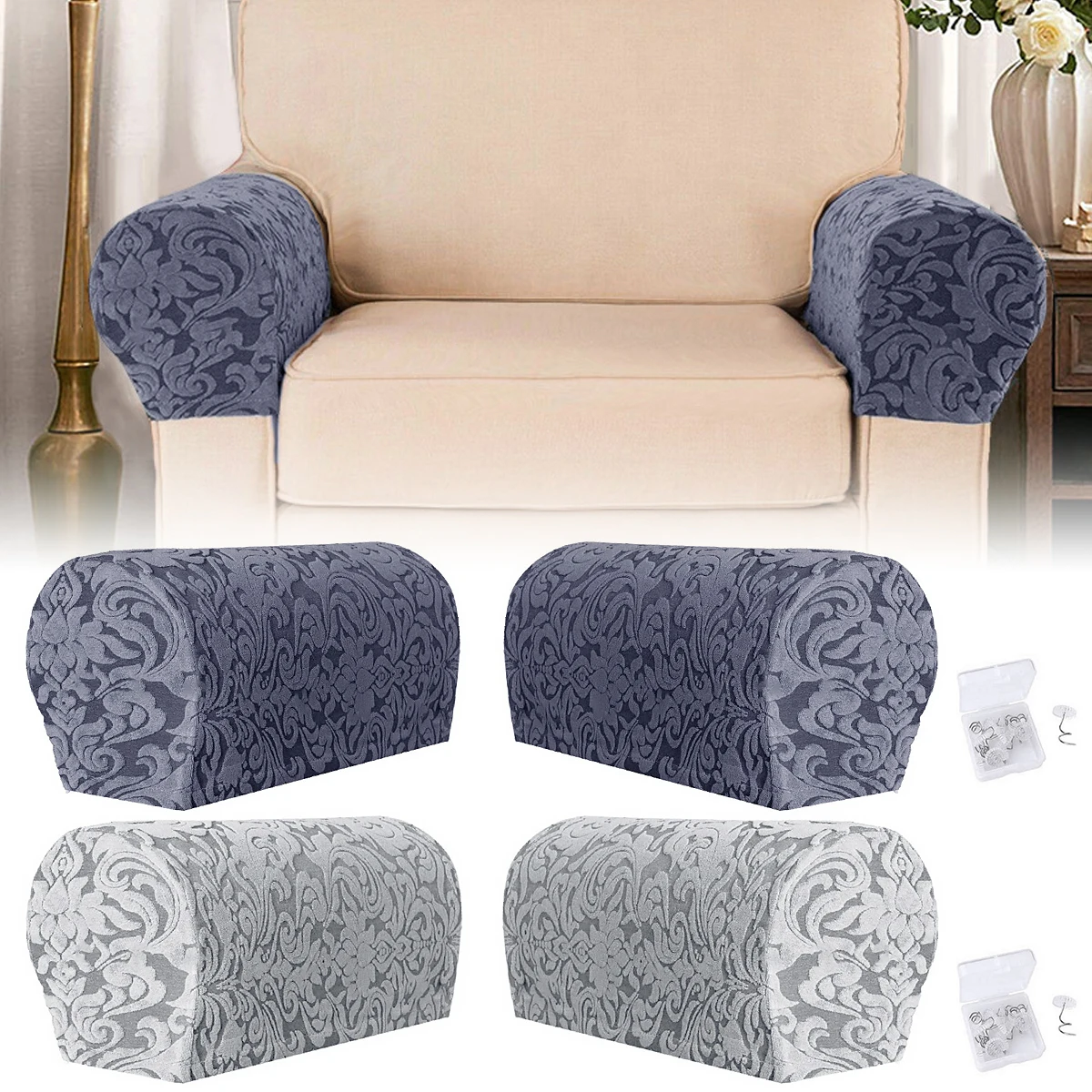 

Чехол для подлокотника эластичный Цветочный чехол для кресла Противоскользящий мягкий эргономичный чехол для дивана стула с подлокотнико...