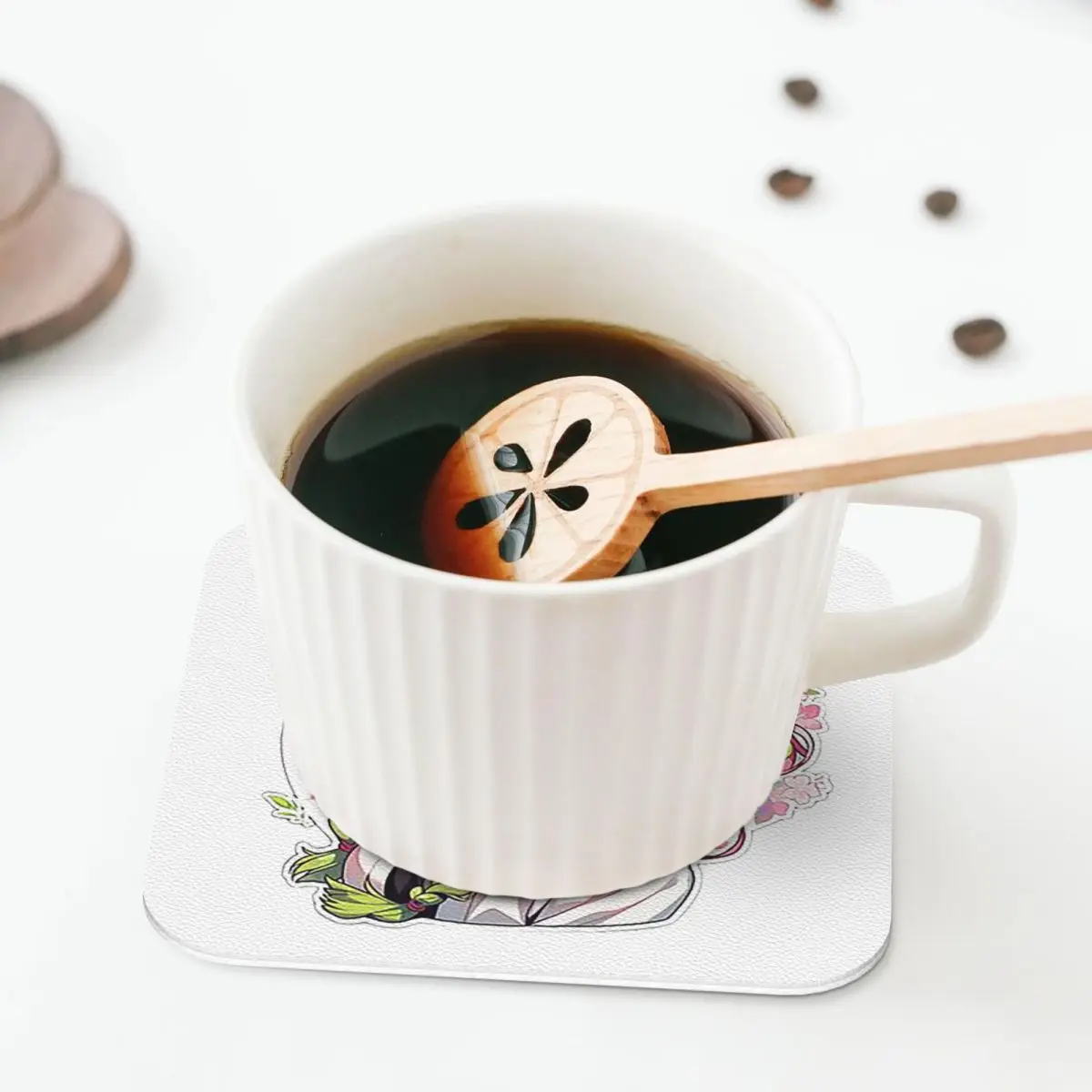 Подставки Mitsuri Kanroji And Iguro Obanai кухонные салфетки изоляционные коврики для чашек