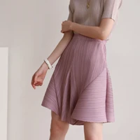 summer trousers solid color casual pleated oversize paneled design shorts pants