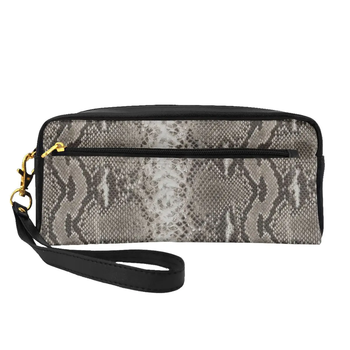 

Snakeskin Python Leather Storage Organizers Classic Faux Animal Skin Print Necessaries Makeup Pouch Couples Cosmetic Bags