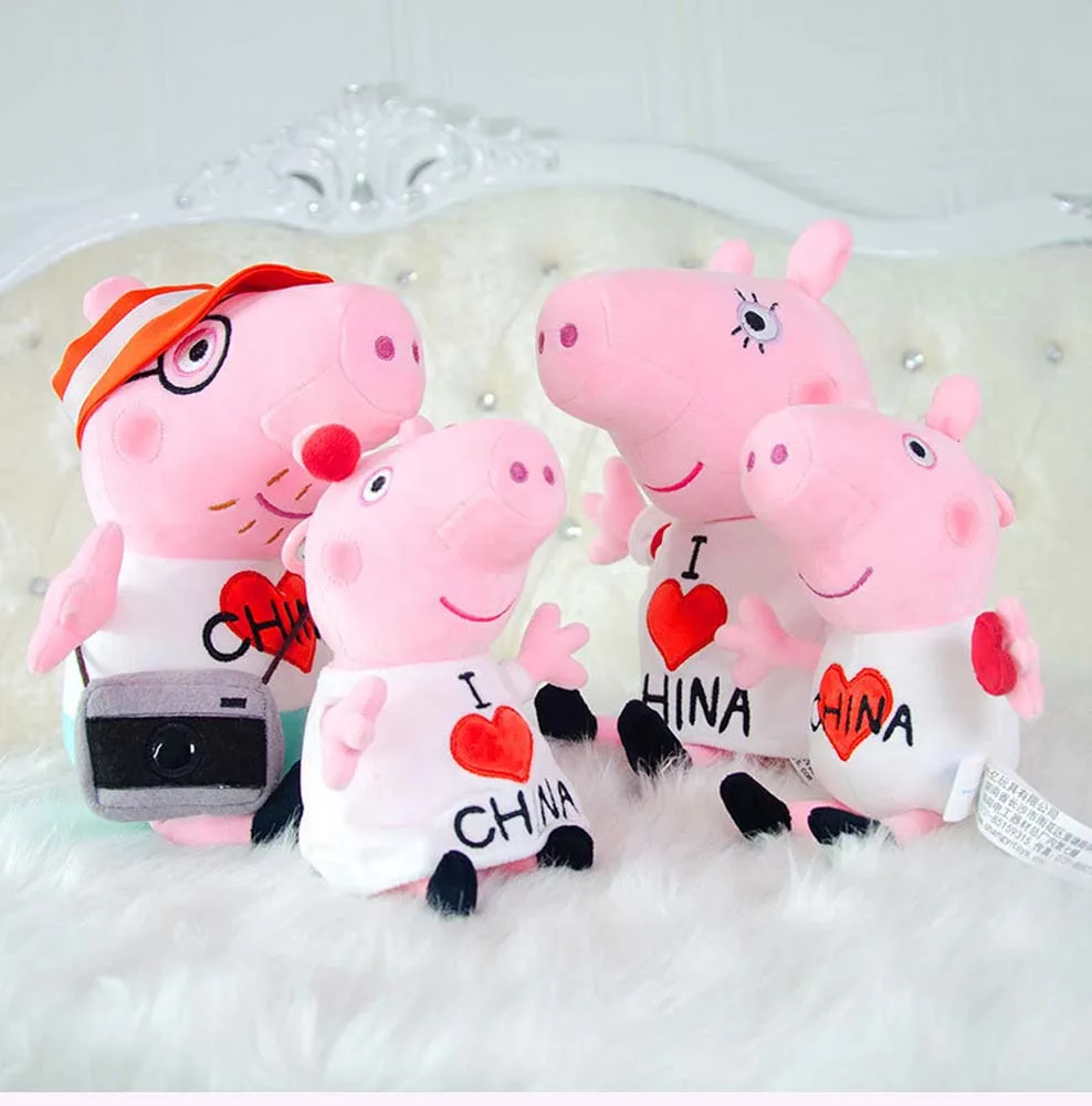 

30CM Peppa Pig Plush Doll Toy Genuine Pig Mom And Dad Model Toys Cartoon Anime Figure George Stuffed Kids Birthday Gifts