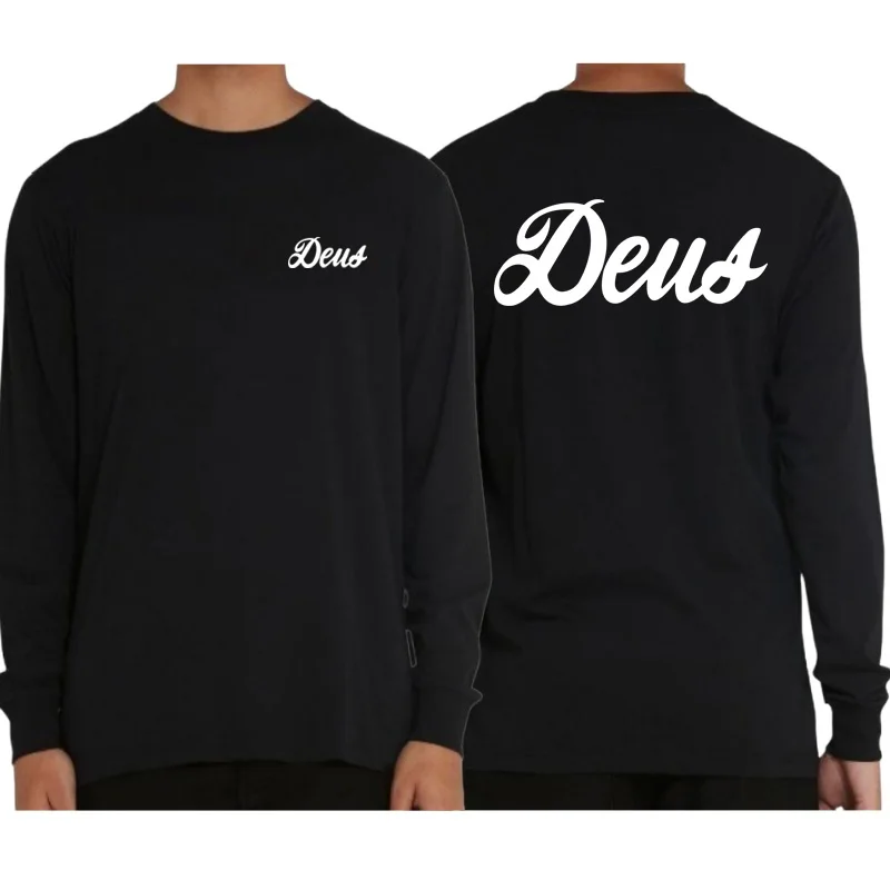 Мужская футболка из чистого хлопка с буквенным принтом Street Harajuku Мотоциклетная DEUS