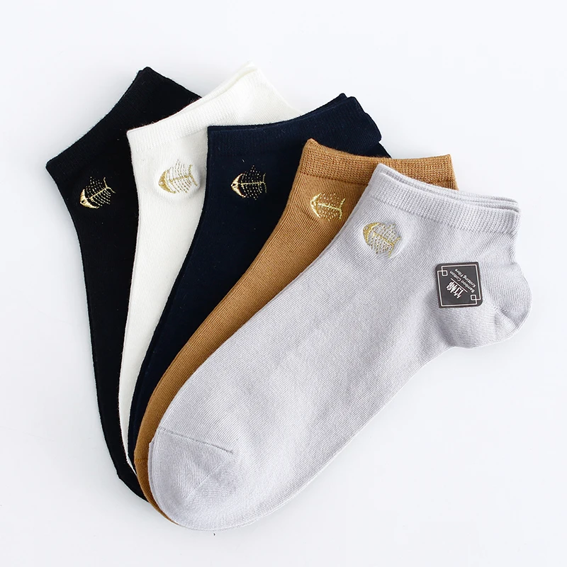 5 pairs / pack men's bamboo fiber socks high quality fashion leisure breathable antibacterial men's ankle socks men's deodorant