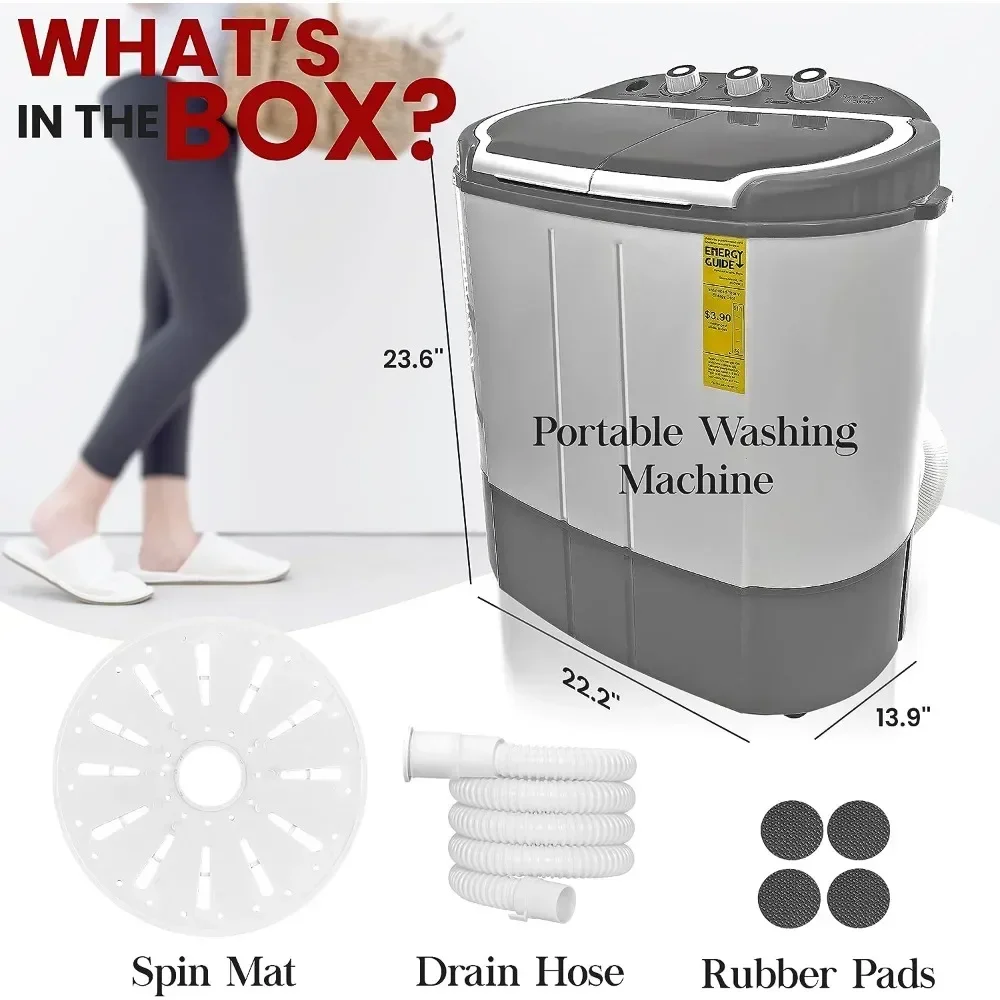 Стиральная машина Портативная 2-в-1 и сушилка от вращения — удобная верхняя