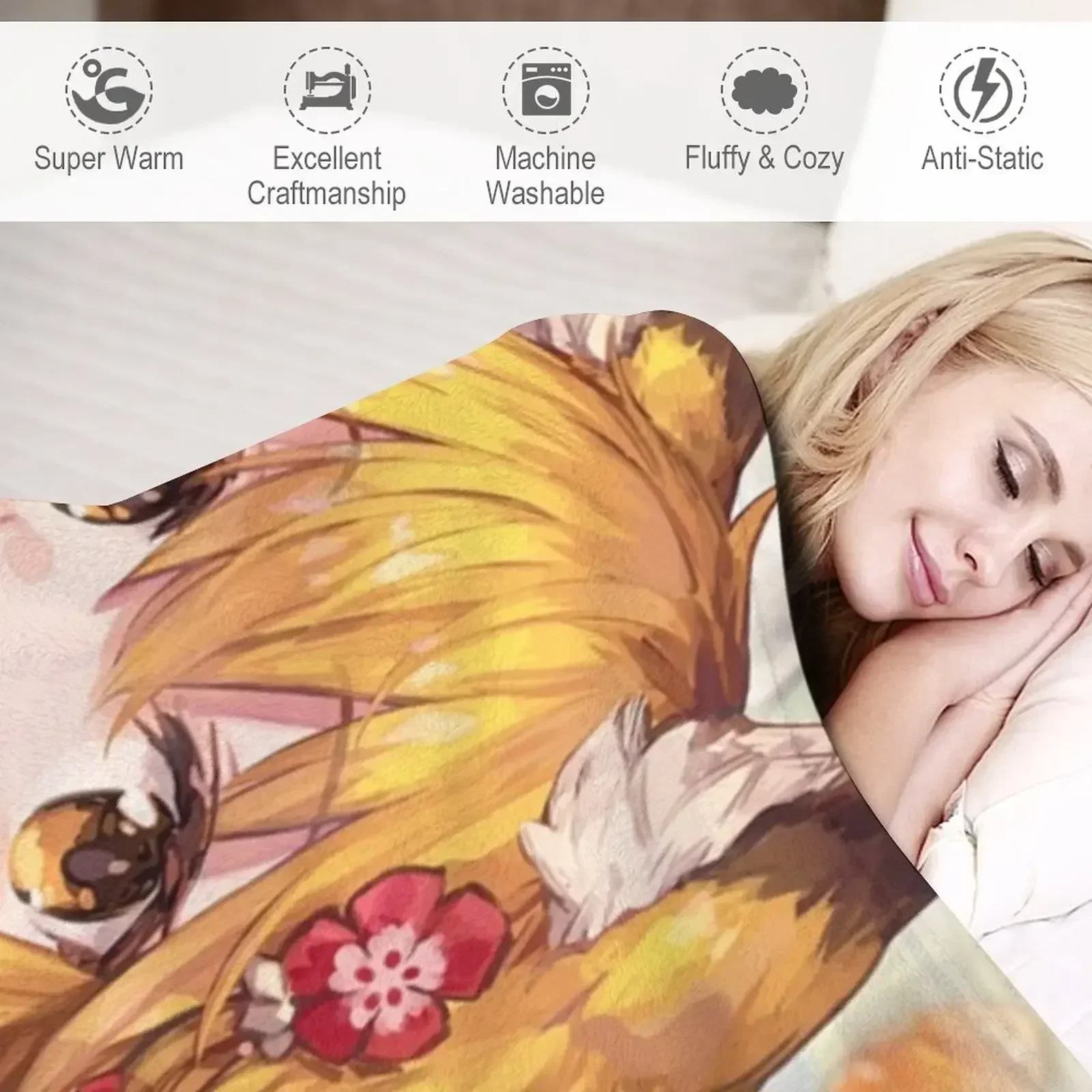 Полезная одеяло Fox Senko-San 1 пледы для диванов декоративные одеяла